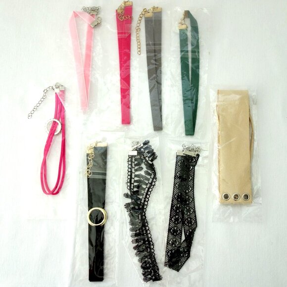 Assorted Mixed Lot Velvet & Lace Jewelry Chokers 9 Pieces New - Picture 1 of 7